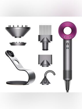 Dyson Supersonic Hair Dryer with Styling Attachments - Pink & Silver